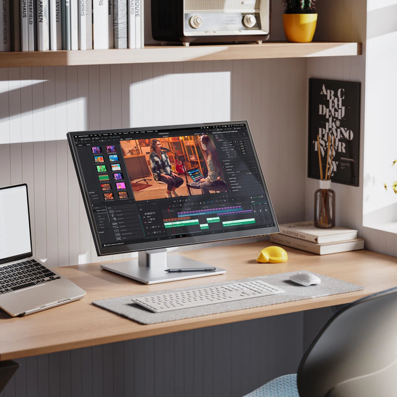 Clarity Fold Touch 27인치 4K UHD 모니터, 65W 전원 공급, 웹캠, 터치스크린 및 접이식 스탠드