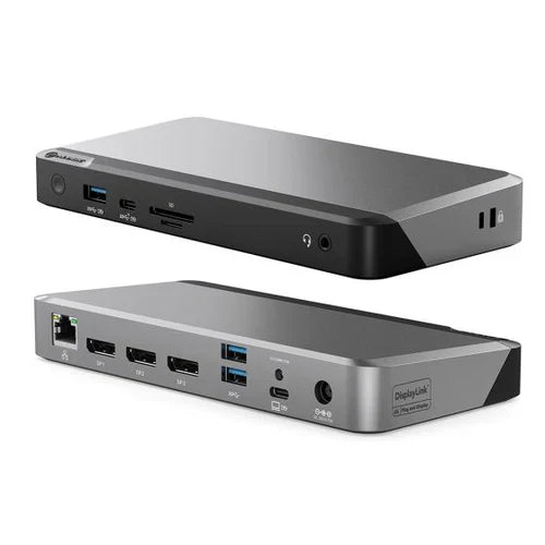 Clarity Max Pro 32인치 UHD 4K 모니터, USB-C 전원 공급 및 웹캠(3개 팩) + DX3 트리플 4K 디스플레이 범용 도킹 스테이션 – 100W 전원 공급