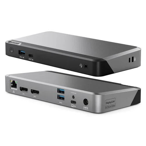 USB-C 전원 공급 기능이 있는 Clarity Max 32인치 UHD 4K 모니터(2개 팩) + DX2 듀얼 4K 디스플레이 범용 도킹 스테이션 – 65W 전원 공급 기능