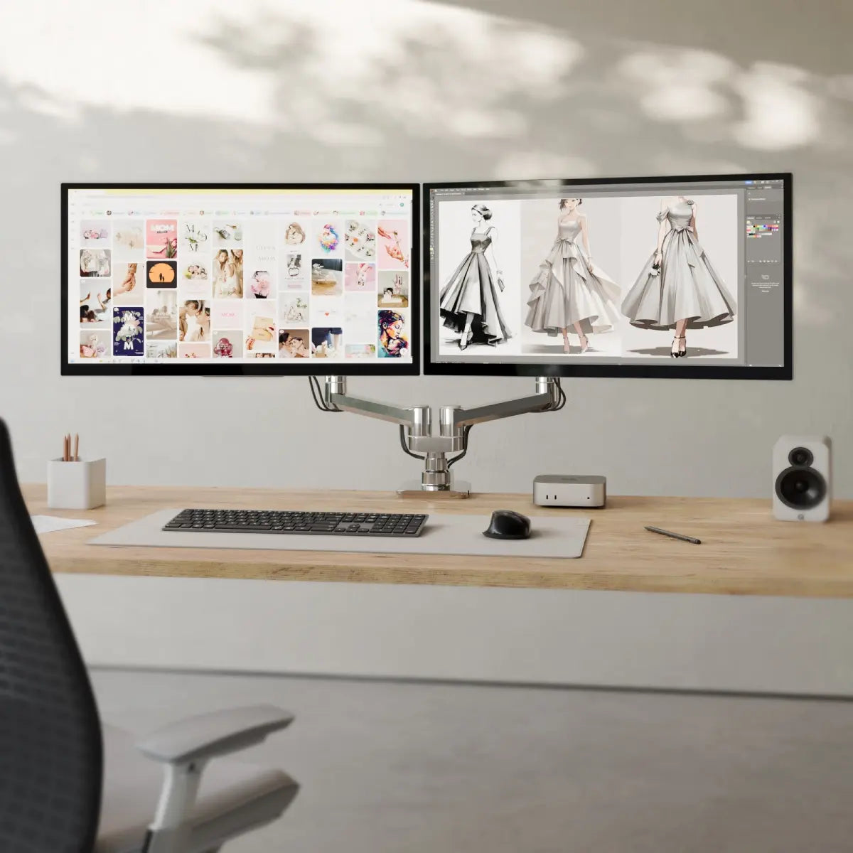 Aspekt 27인치 Touch Ultimate Office 작업 공간 키트 - 실버