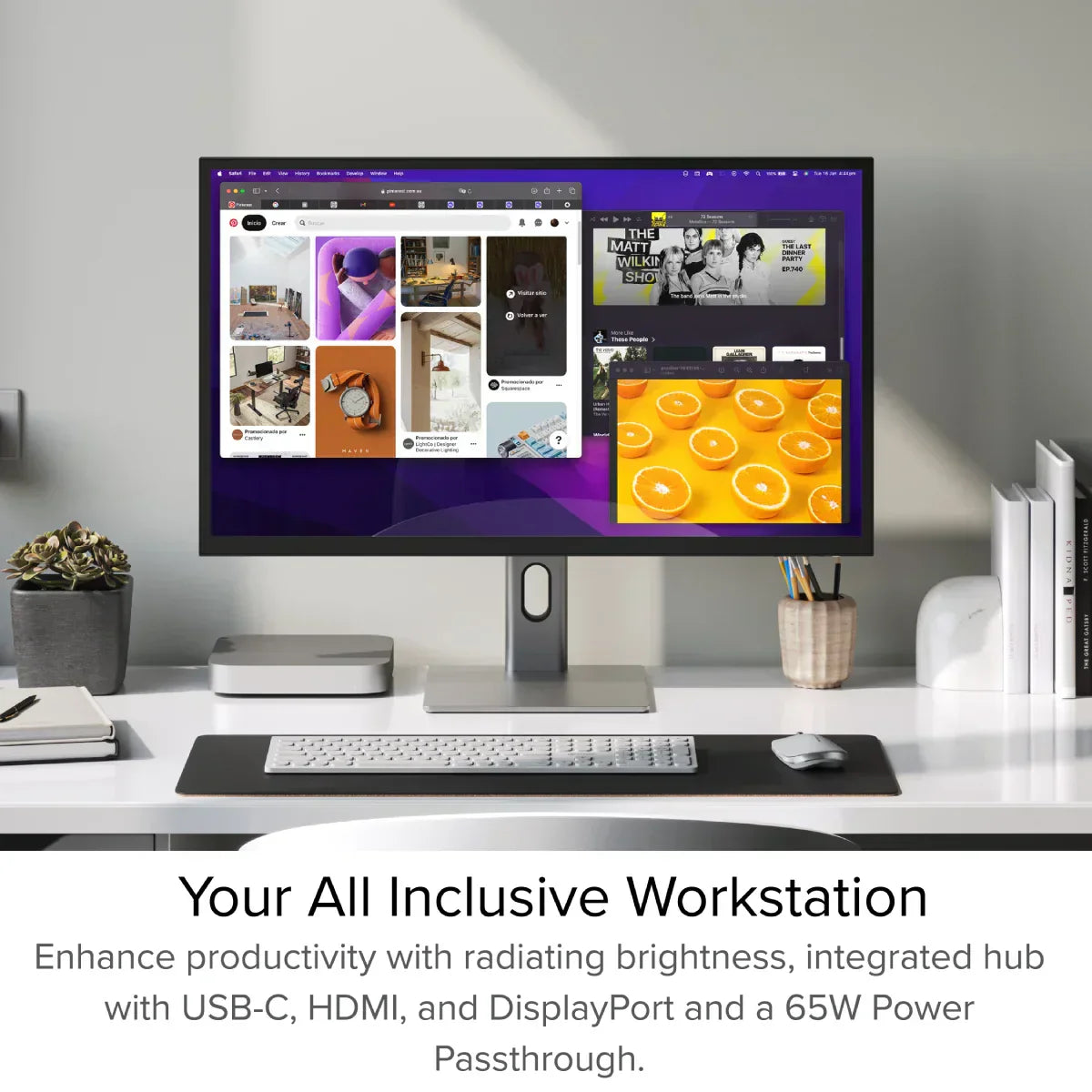 USB-C 전원 공급 기능이 있는 Clarity Max 32인치 UHD 4K 모니터(2개 팩) + 듀얼 4K 범용 도킹 스테이션 - DisplayPort 에디션