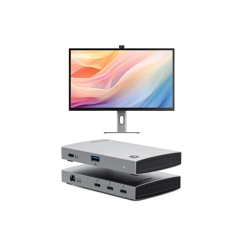 USB-C 전원 공급 및 웹캠 + Thunderbolt 4 BLAZE 허브를 갖춘 Clarity Max Pro 32인치 UHD 4K 모니터