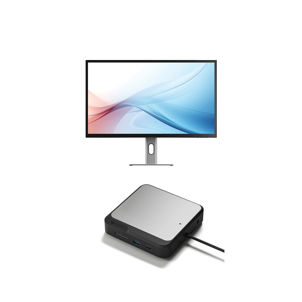 USB-C 전원 공급 기능이 있는 Clarity Max 32인치 UHD 4K 모니터 + 듀얼 4K 범용 도킹 스테이션 - DisplayPort 에디션