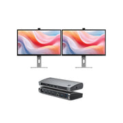 Clarity Pro 27인치 UHD 4K 모니터(65W PD 및 웹캠 포함)(2개 팩) + Thunderbolt 4 BLAZE 도킹 스테이션