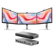Clarity Pro 27인치 UHD 4K 모니터, 65W PD 및 웹캠(3개 팩) + 100W 전력 공급이 가능한 DX3 트리플 4K 디스플레이 범용 도킹 스테이션