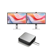 Clarity Pro 27인치 UHD 4K 모니터(65W PD 및 웹캠 포함)(2개 팩) + 듀얼 4K 범용 도킹 스테이션 HDMI 에디션