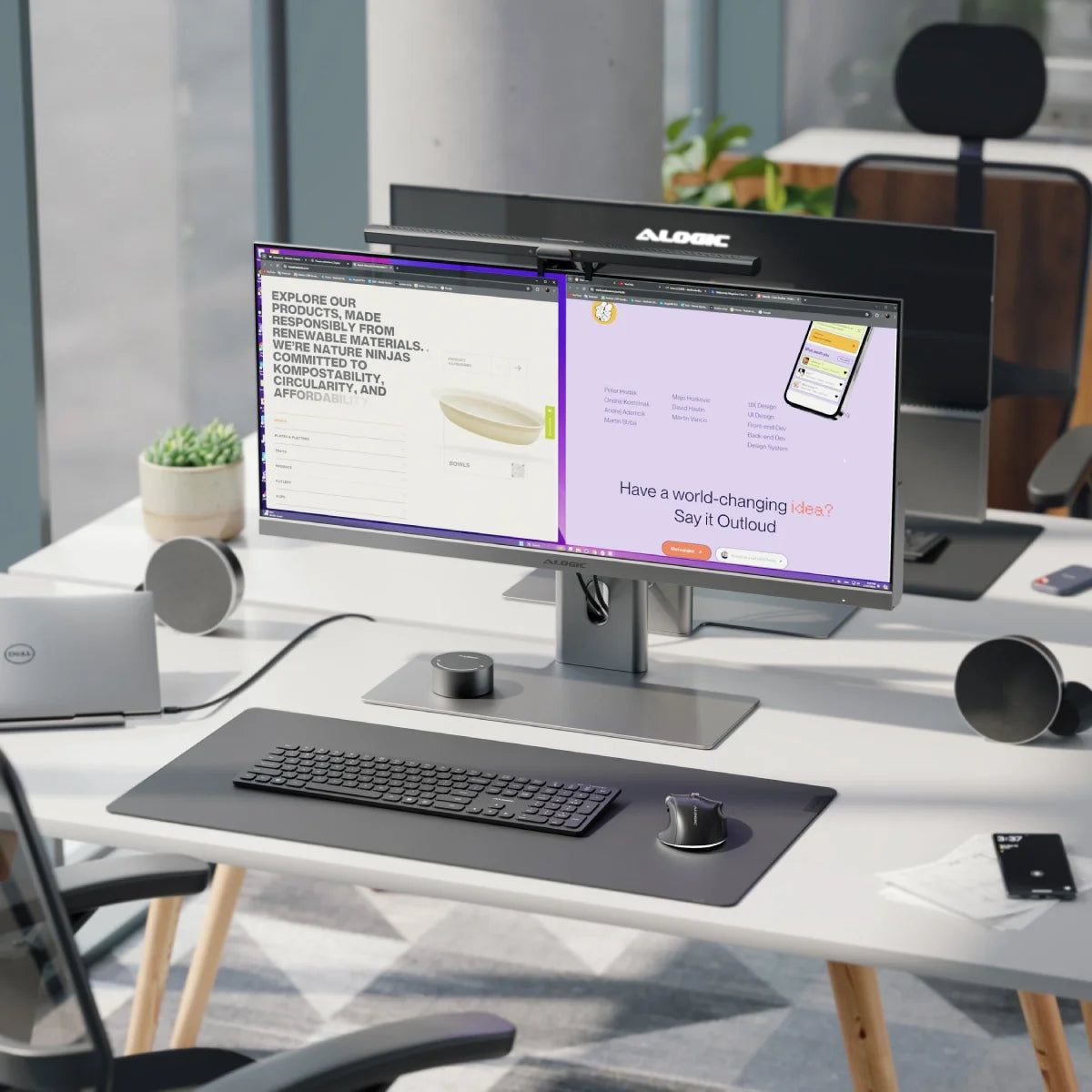 Edge 34인치 울트라와이드 QHD 모니터 Ultimate Home Office 키트 - 스페이스 그레이