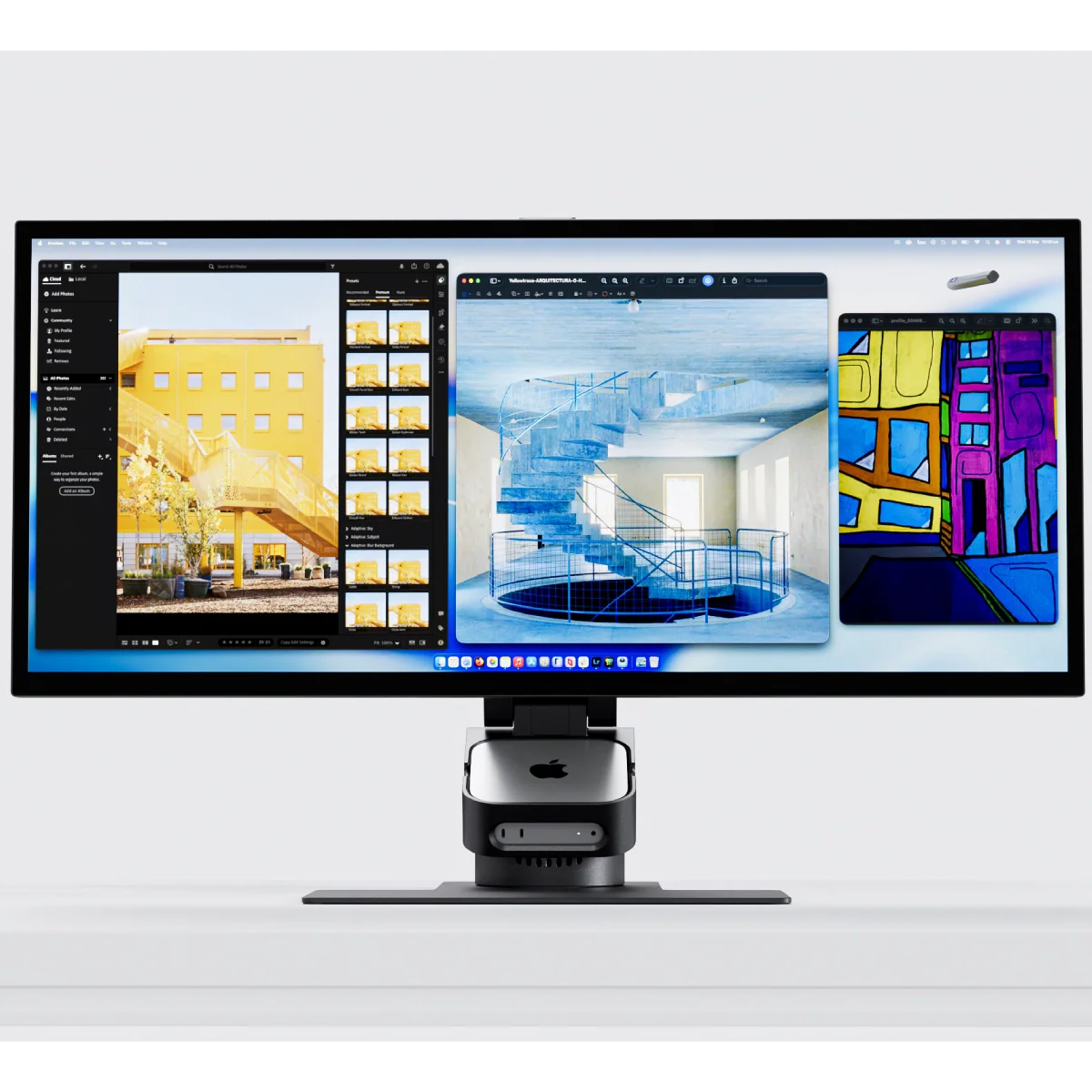 Aspekt Ultrawide Touch 34인치 UWQHD 도킹 모니터(터치스크린 및 150W USB 충전 포함) - 스페이스 블랙
