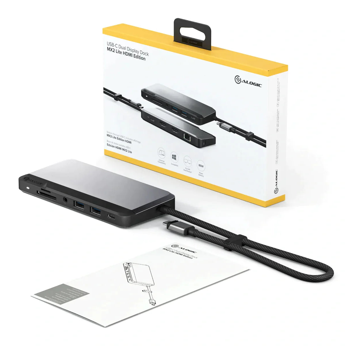 USB-C 듀얼 4K 디스플레이 독 – MX2 Lite HDMI Edition